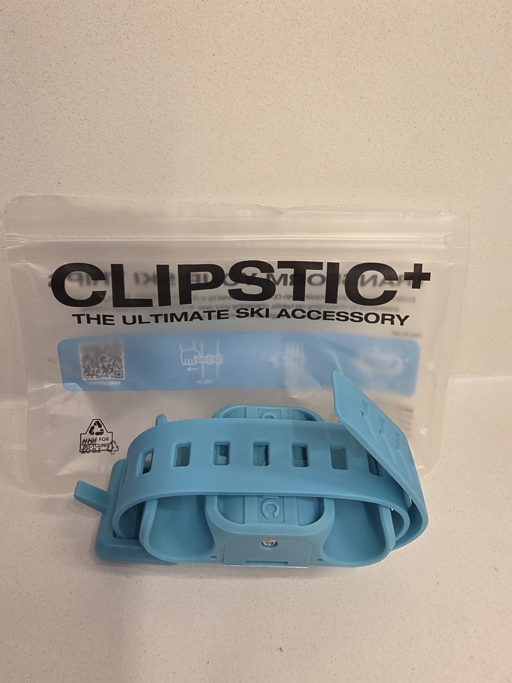 Clipstic Ski & Pole Carrier Strap Adjustable Length - Aqua Blue